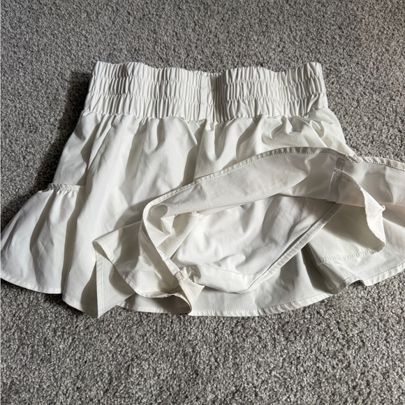 White Women's Ruffled Shorts - Picture 3 of 4